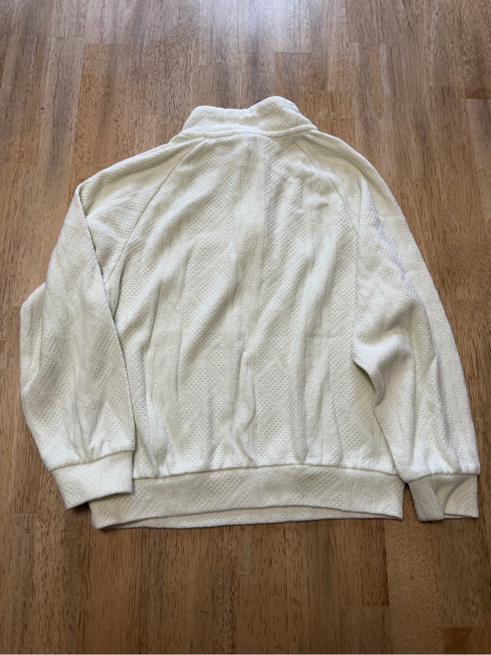 Nike Boys Size 7 Quarter Zip Pullover Sweater Fleece Cream Ivory VGUC - Picture 6 of 6